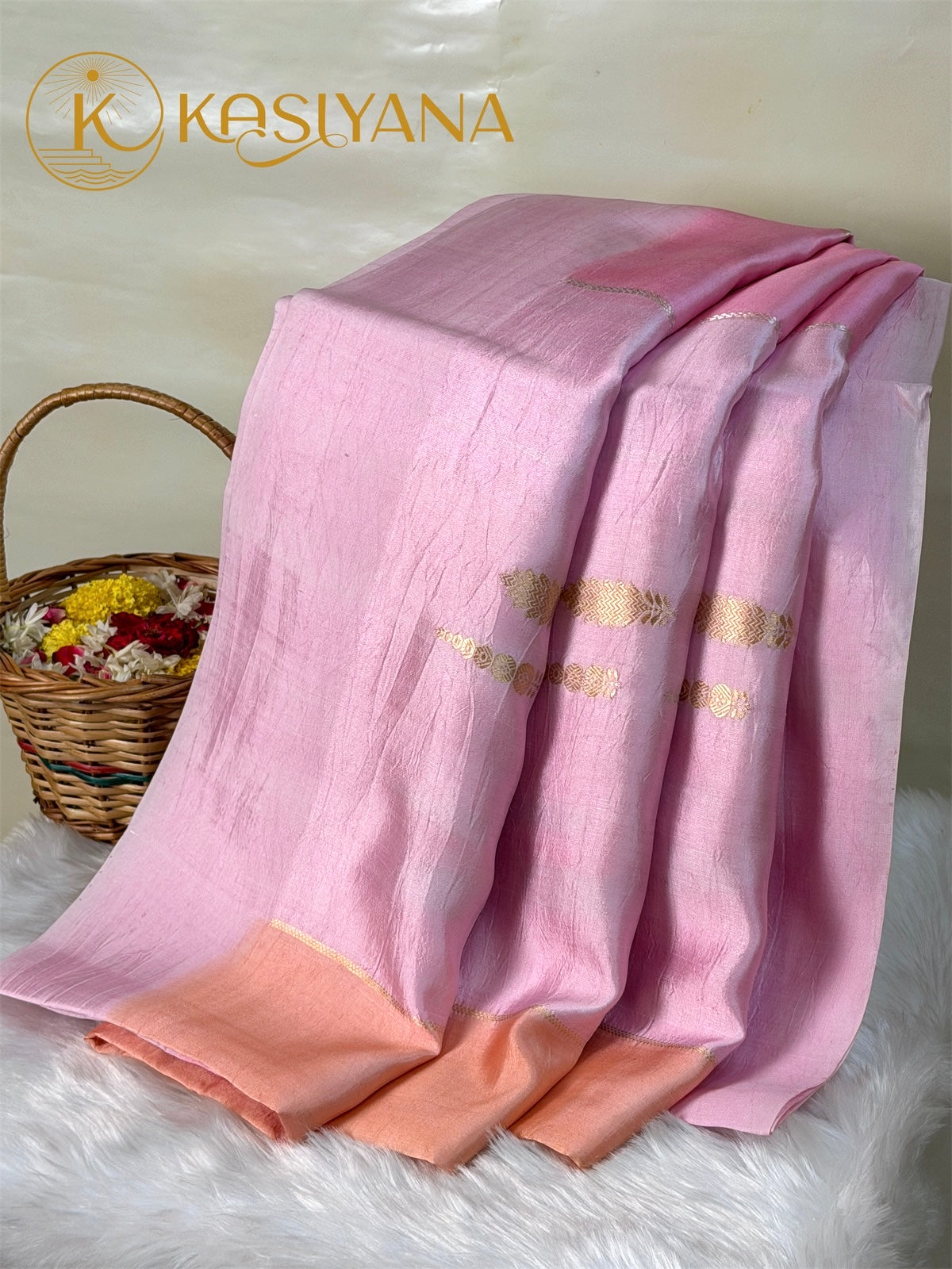 Pink 100% Pure Soft Katan Silk Handwoven Saree