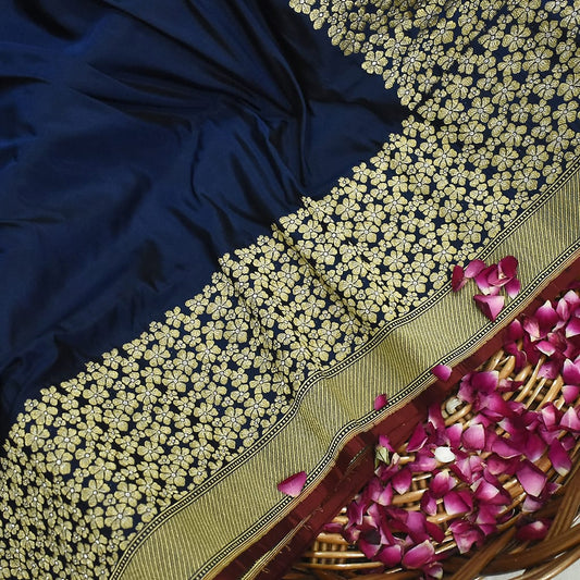 Banarasi Handloom Kadhua Royal Banarasi Purple Saree