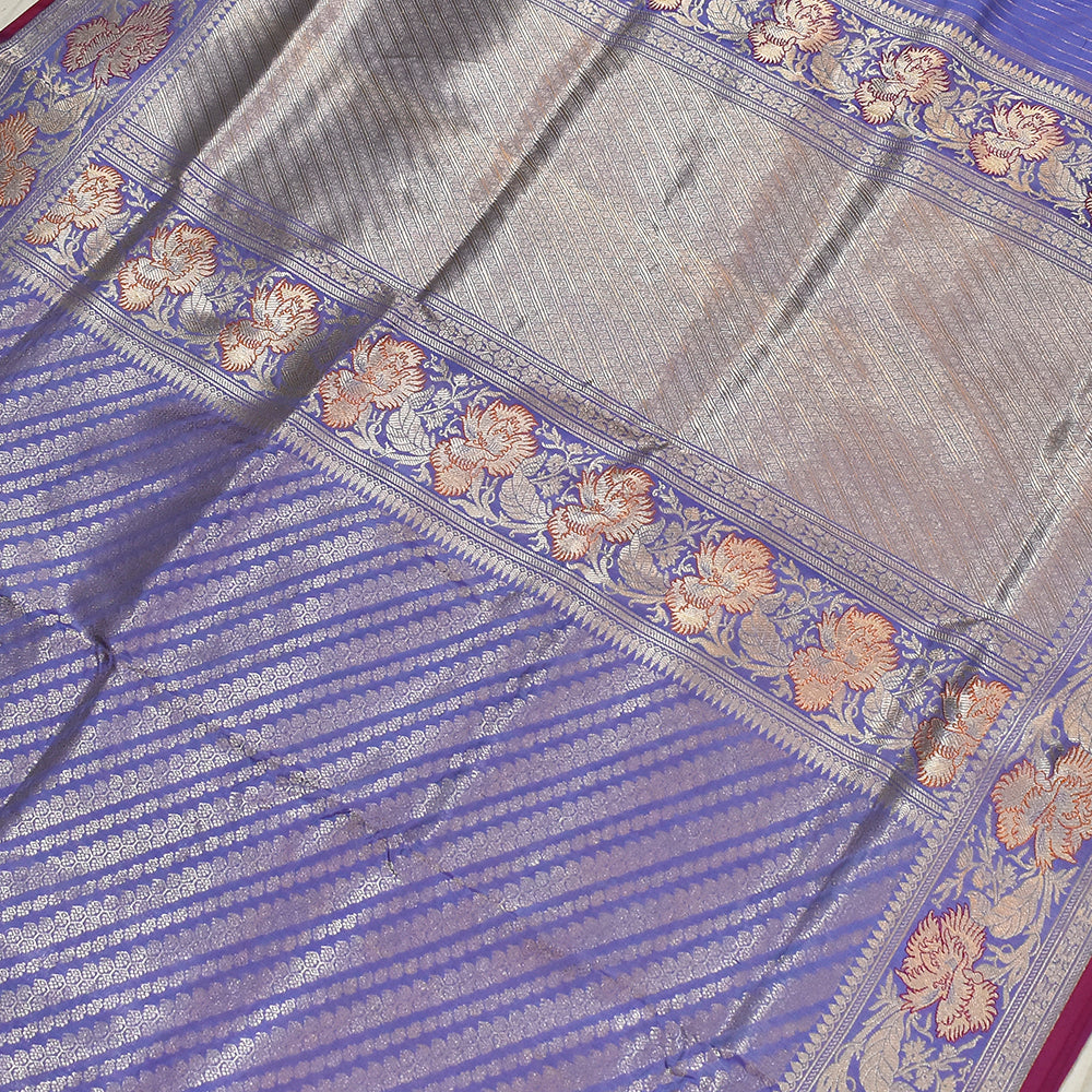 Banarasi Handloom Kadhua Purple Banarasi Saree