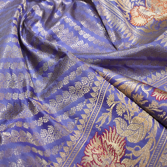 Banarasi Handloom Kadhua Purple Banarasi Saree