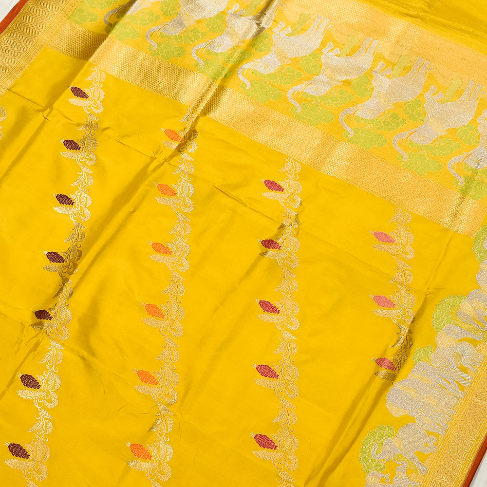 Pure Handloom Shikargha Banarasi Silk Saree