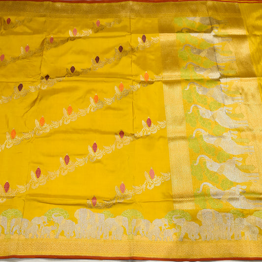 Pure Handloom Shikargha Banarasi Silk Saree