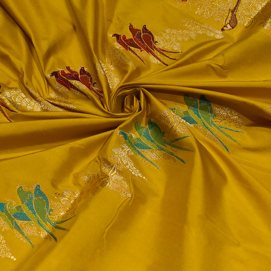 Shikargha Handloom Silk Haldi Banarasi Saree