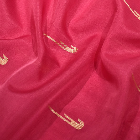 Pure Kora Silk Handloom Banarasi Pink Saree