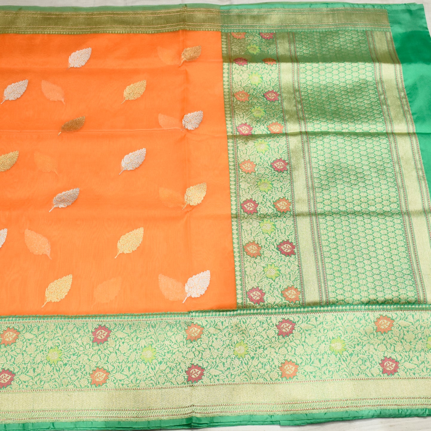 Pure Kora Silk Handloom Banarasi Jogiya Saree