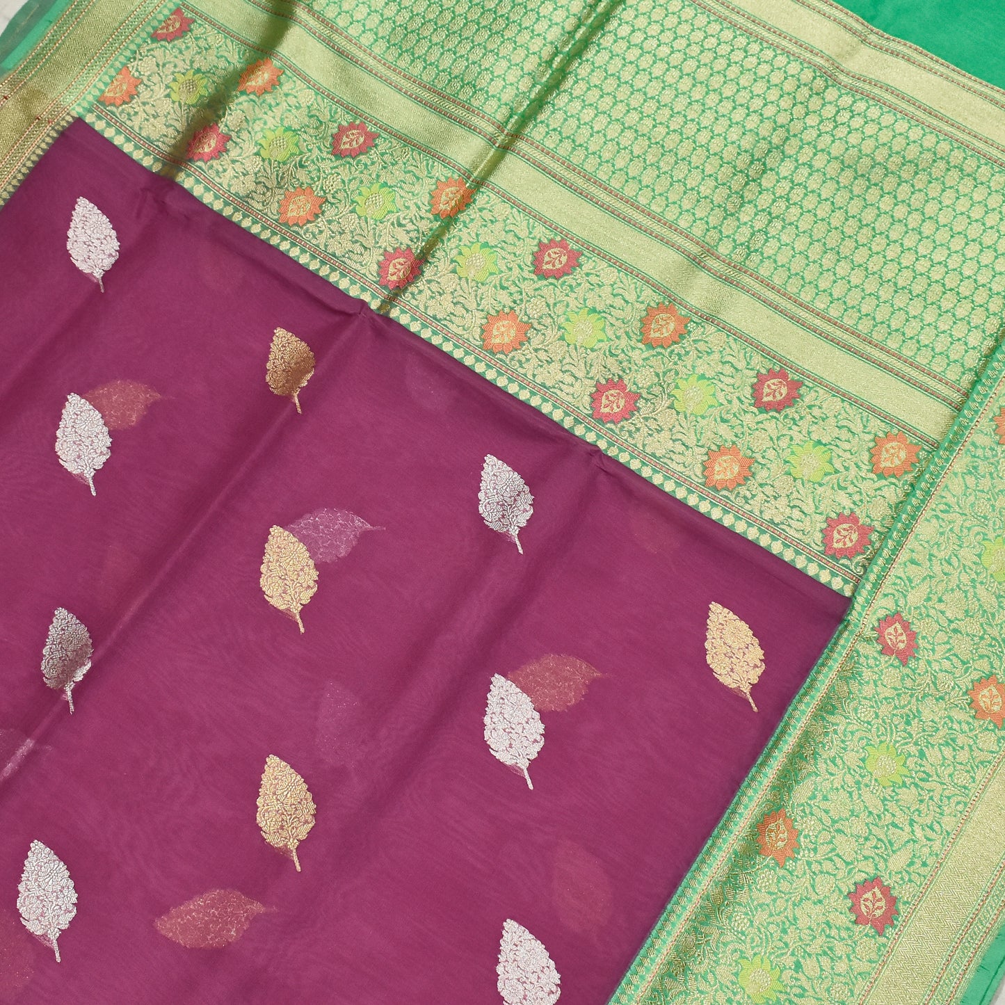 Pure Banarasi Kora Handloom Silk Saree