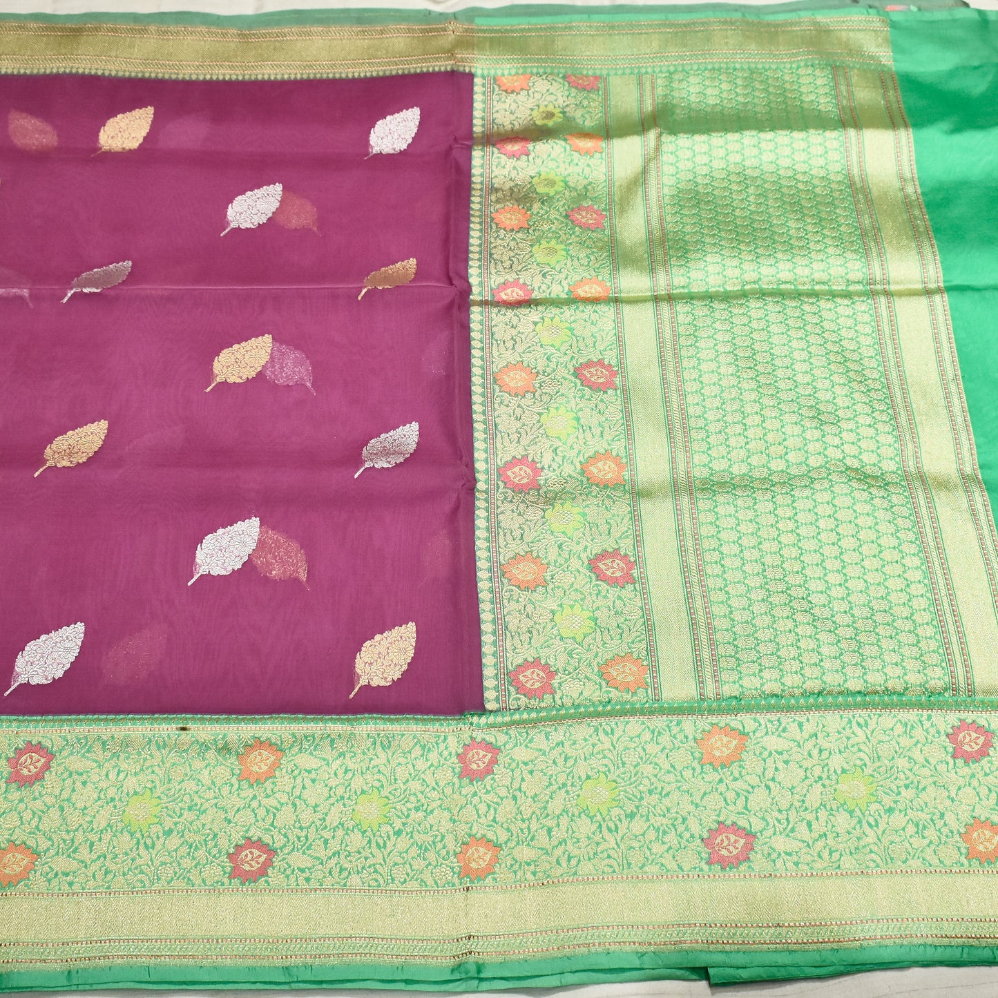 Pure Banarasi Kora Handloom Silk Saree