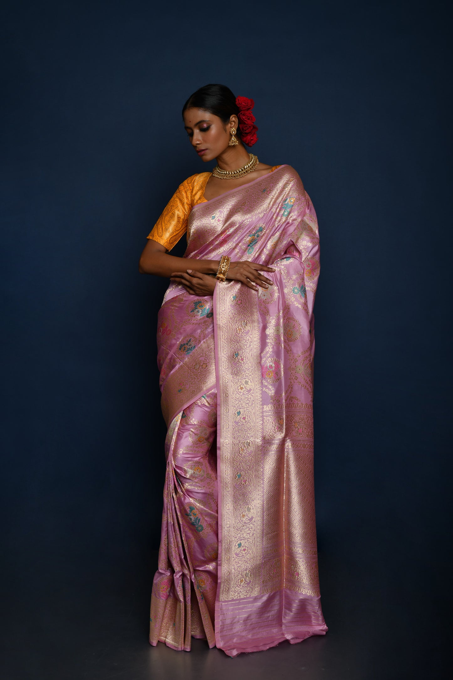 Jangla Design Banarasi Handloom Katan Silk Saree