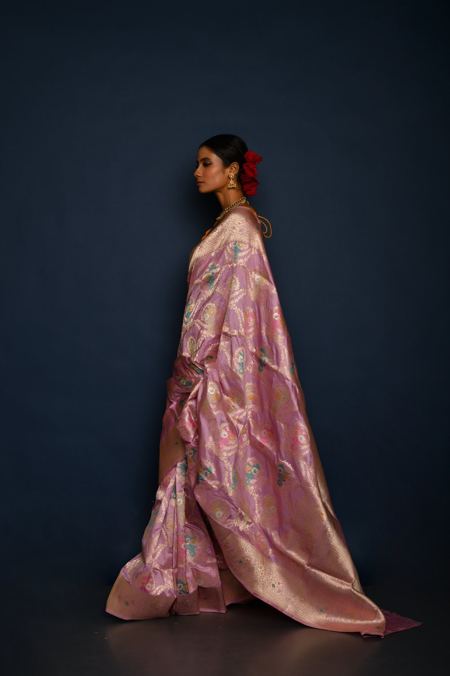 Jangla Design Banarasi Handloom Katan Silk Saree