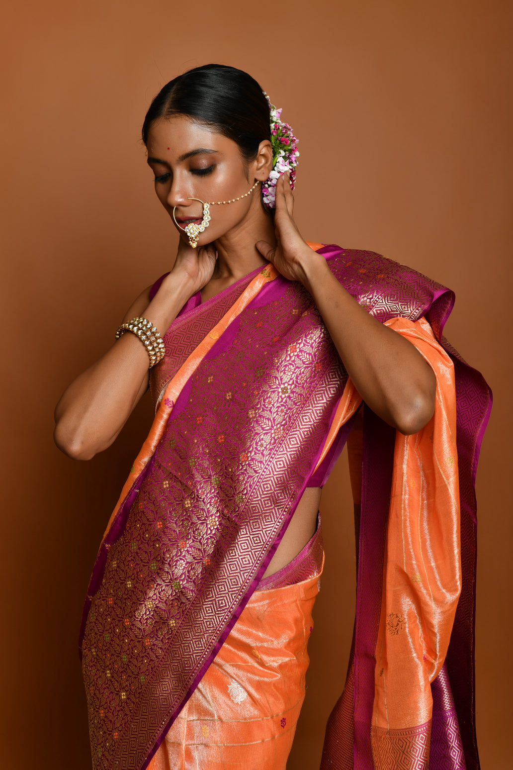 Pure Banarasi Jogan Tissue Silk Handloom Saree