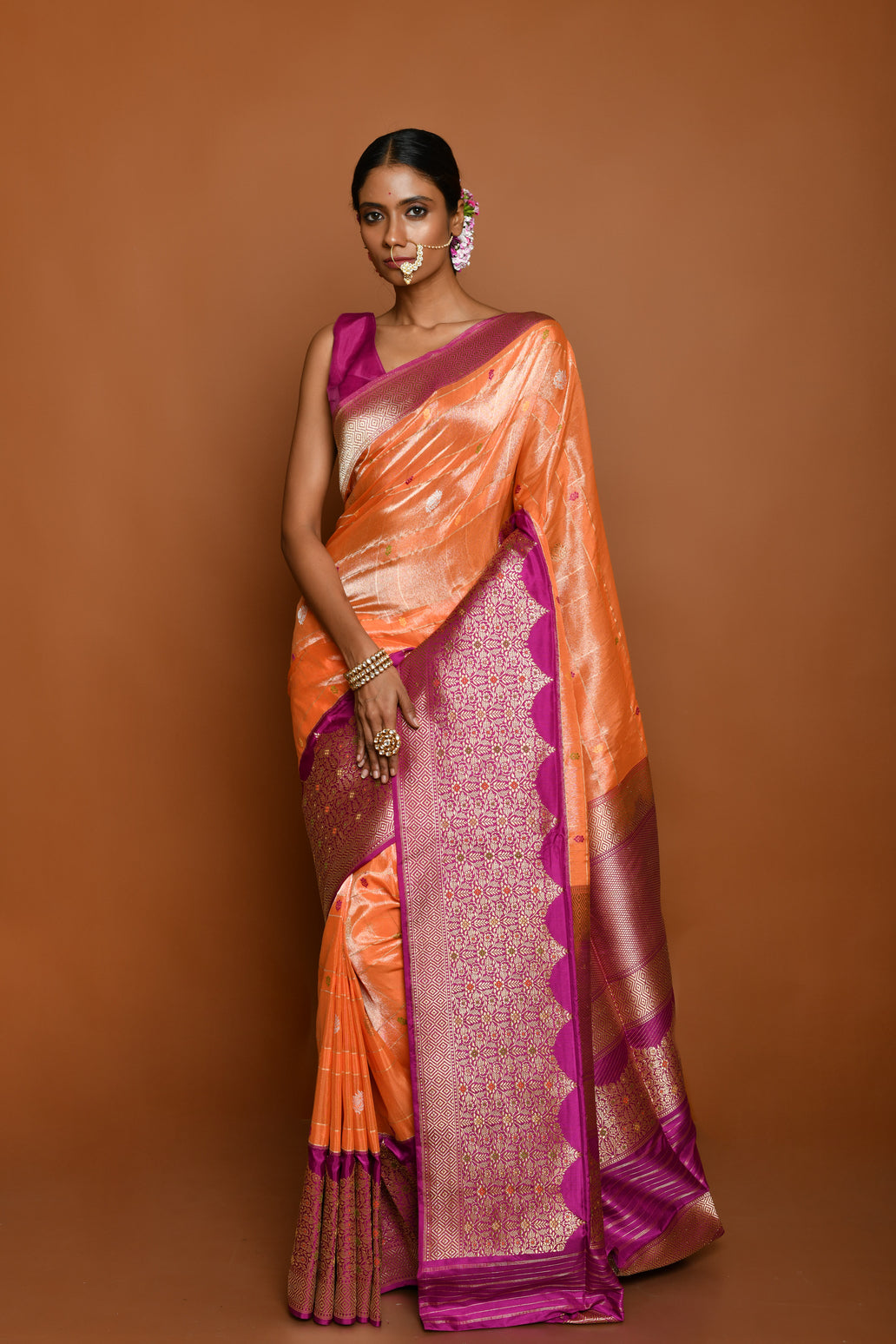 Pure Banarasi Jogan Tissue Silk Handloom Saree