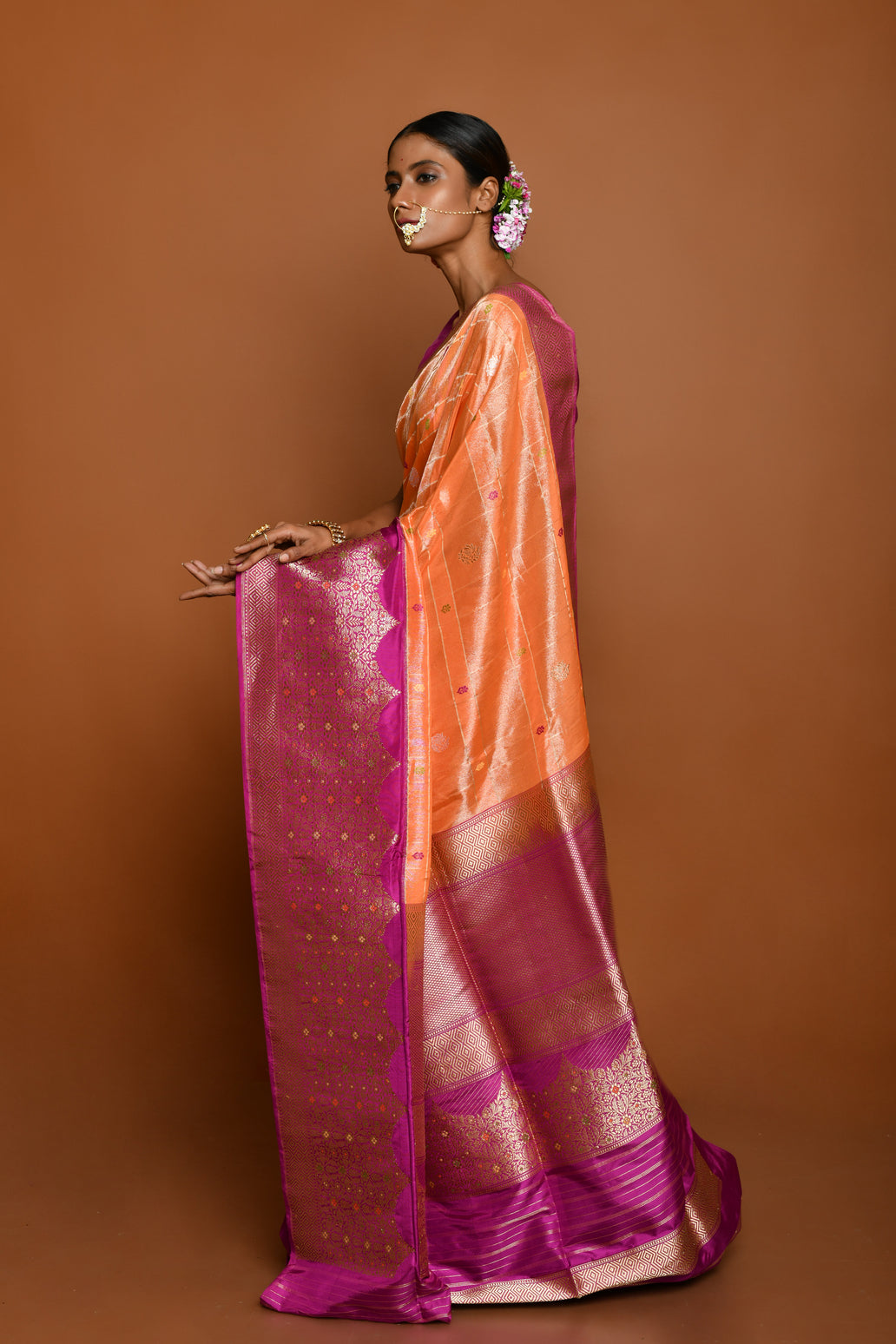 Pure Banarasi Jogan Tissue Silk Handloom Saree
