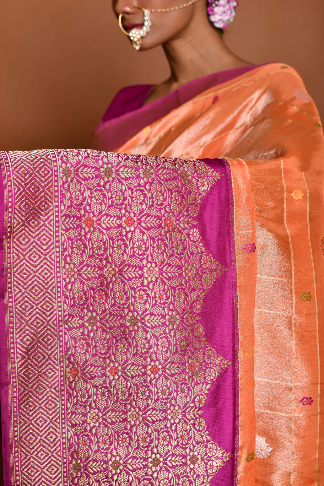 Pure Banarasi Jogan Tissue Silk Handloom Saree