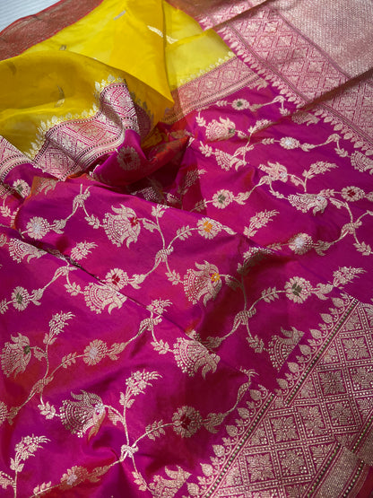 Half-Half katan silk & kora silk kaduwa Jall jangla