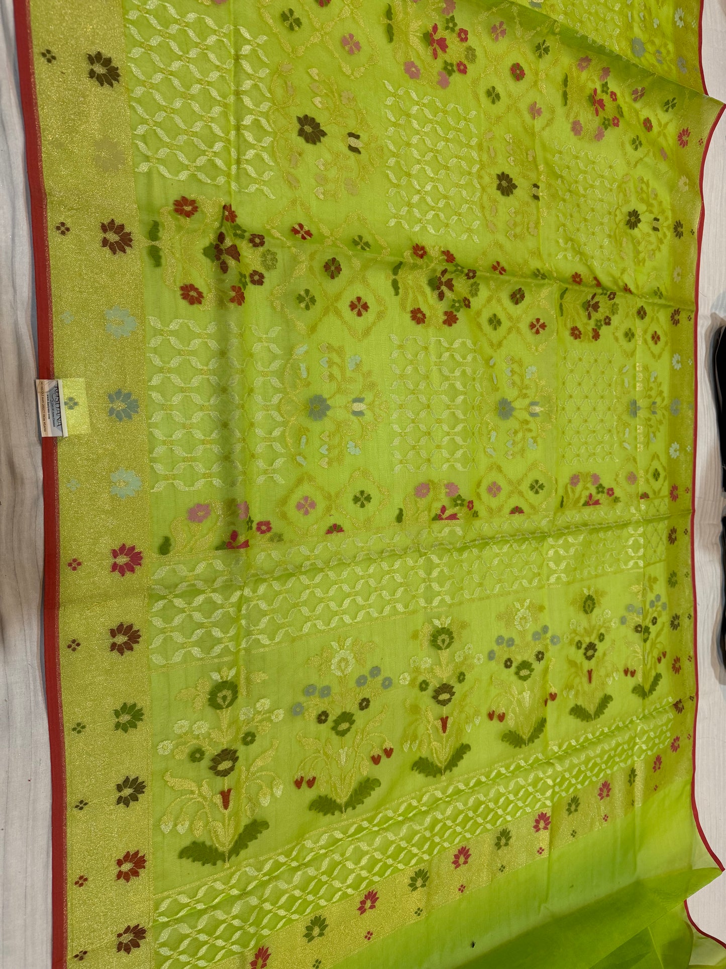 Liriel Ektra kora silk Jamdani katwork Zari Border Anchal Mina Work Saree