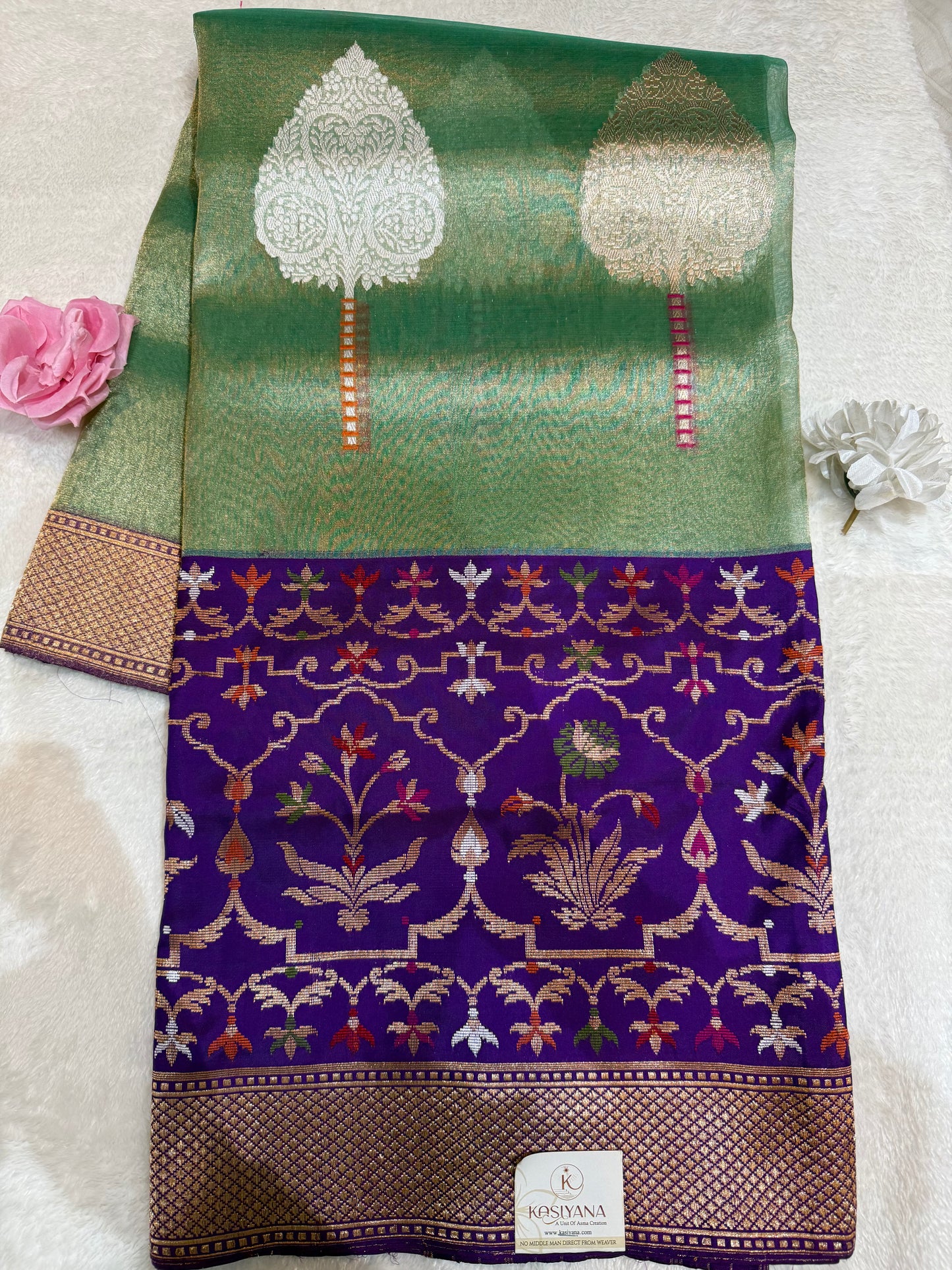 Ektra kora Silk Tissu kaduwa Iskat saree