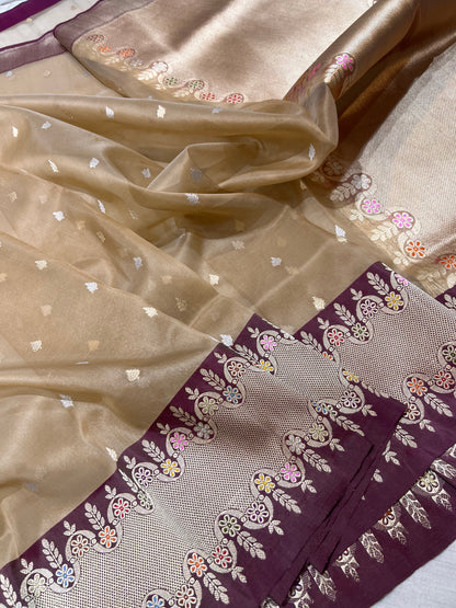 Pure Banarasi Kora Silk Handloom Saree
