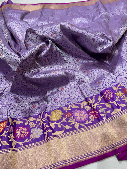 Banarasi Handloom Kadhua Purpal Banarasi Saree