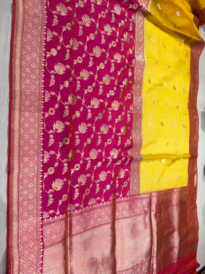 Half-Half katan silk & kora silk kaduwa Jall jangla