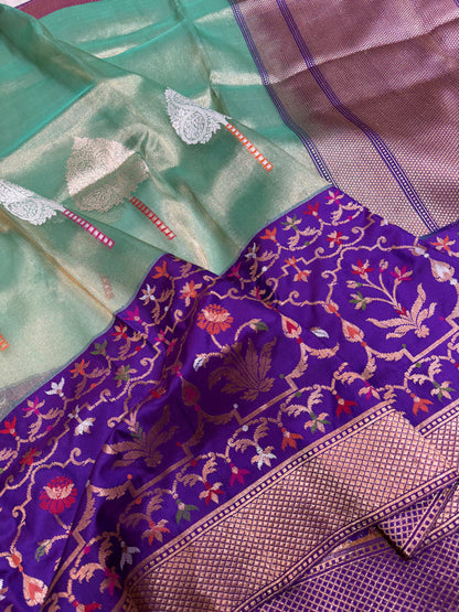 Ektra kora Silk Tissu kaduwa Iskat saree