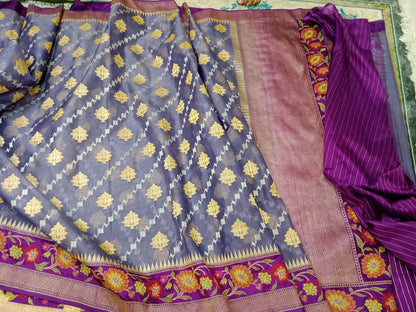 Ektra silk kora jamdani katan border with kaduwa body
