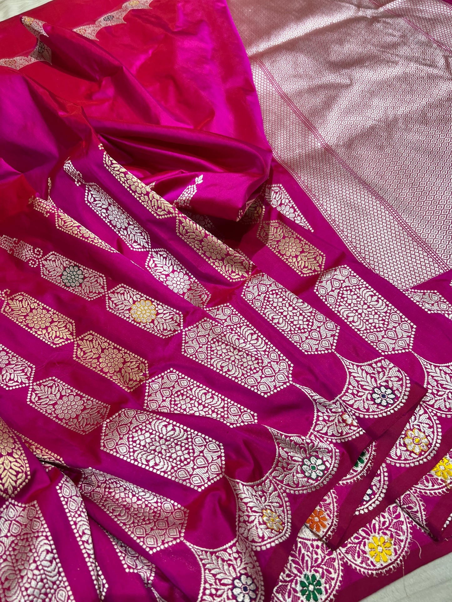 Banarasi Handloom Kadhua Royal Banarasi Rani(pink) Saree