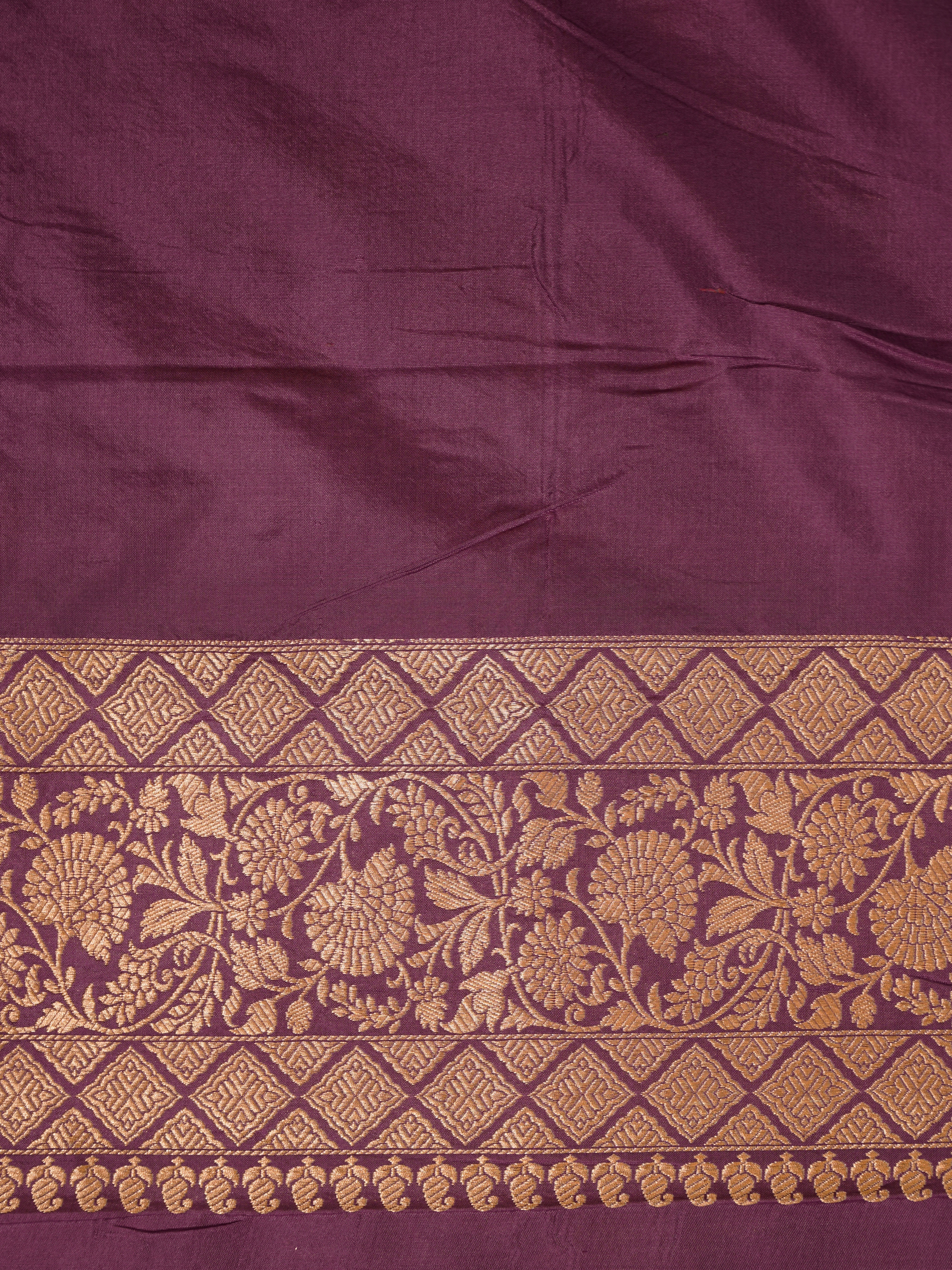 Mauve Pure Katan Silk Saree |Minakaari Pattu Style