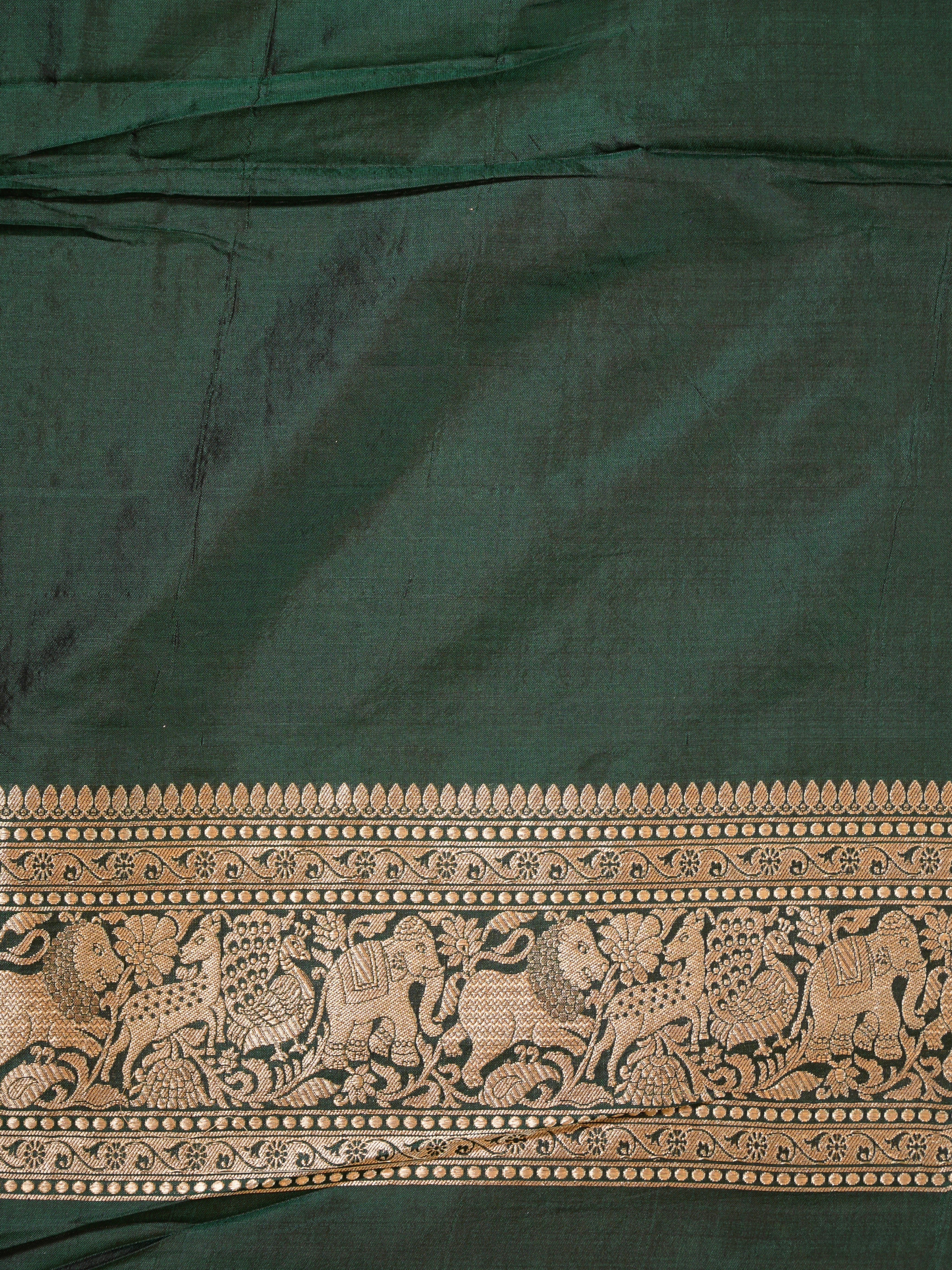 Bottle Green Pure Katan Silk Saree |Minakaari Pattu Style