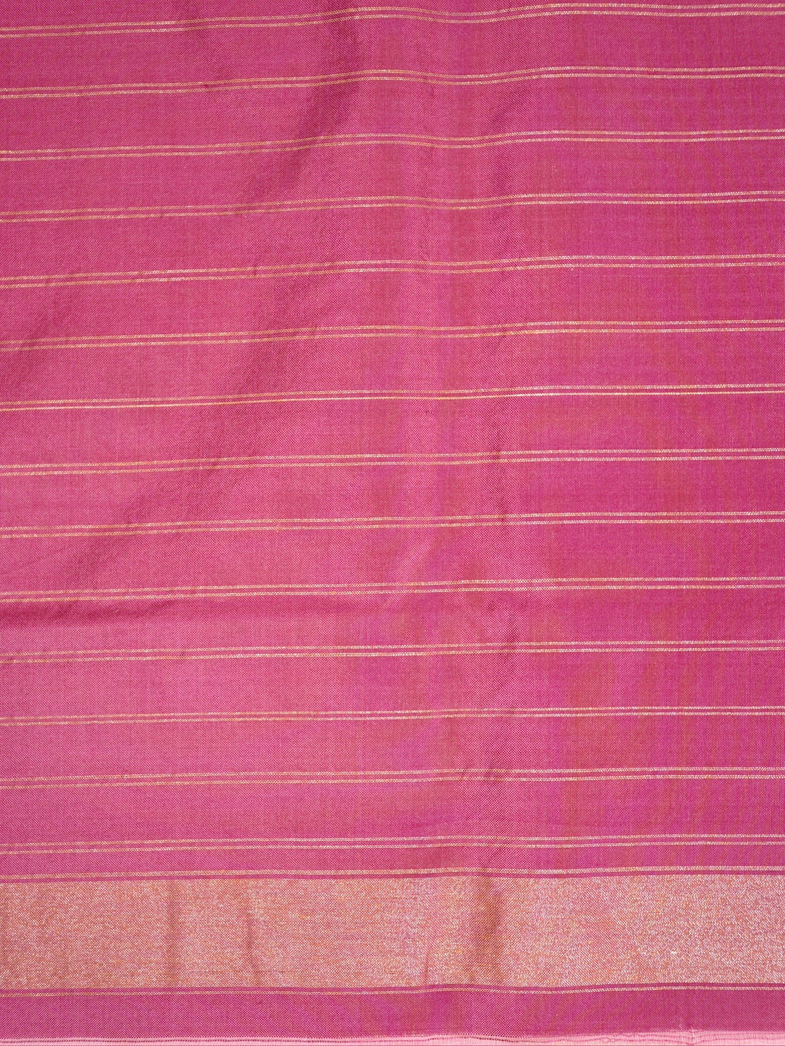 Blush Pink Handwoven Organza Silk Saree with Floral Zari Borders