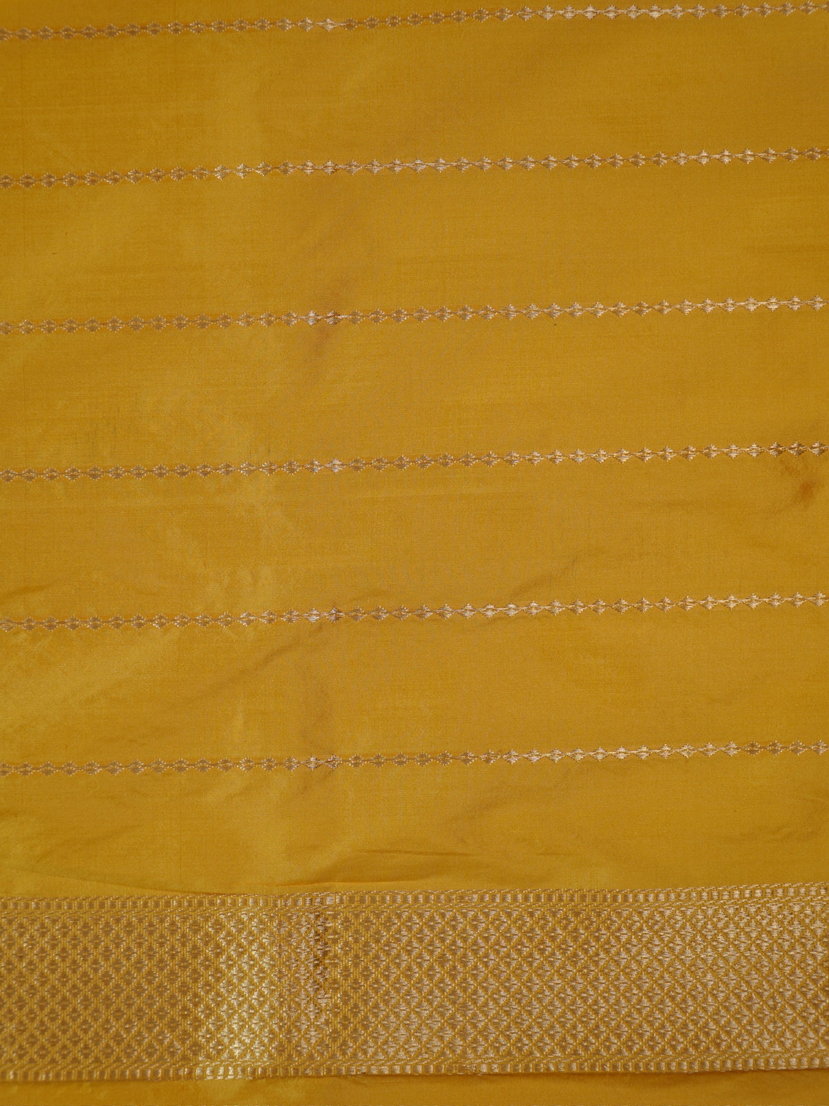 Yellow Pure Katan Silk Border Banarasi handwoven Saree