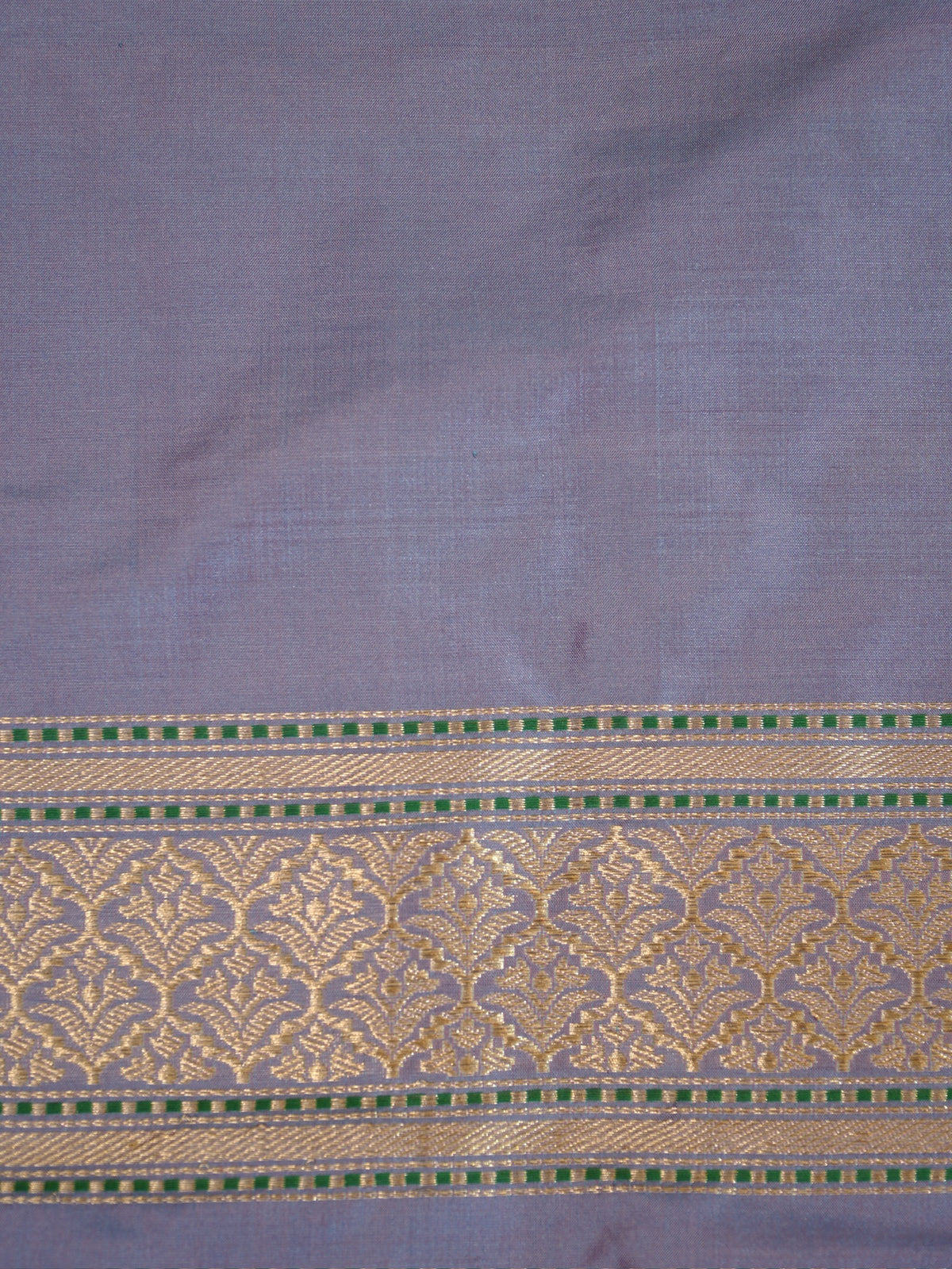 Teal Gray Pure Katan Silk Border Banarasi handwoven Saree
