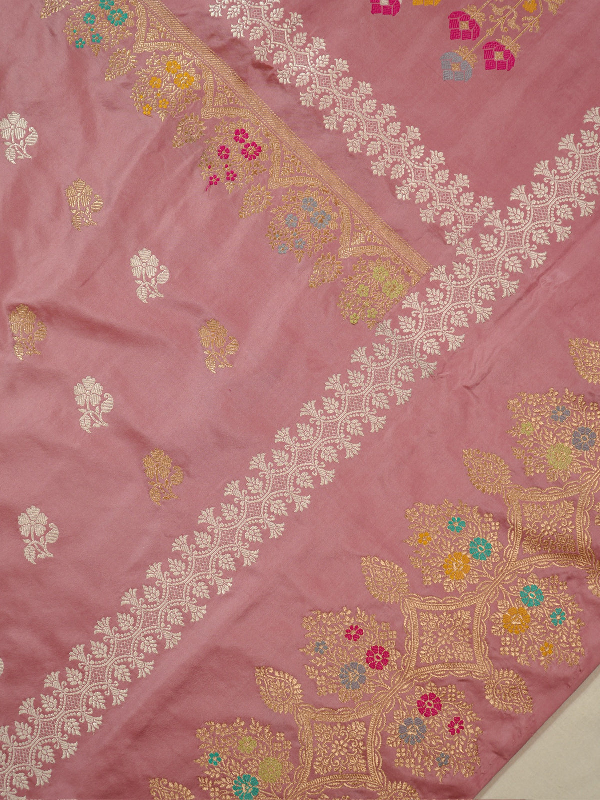 Mauve Pure Katan Silk Border Banarasi handwoven Saree