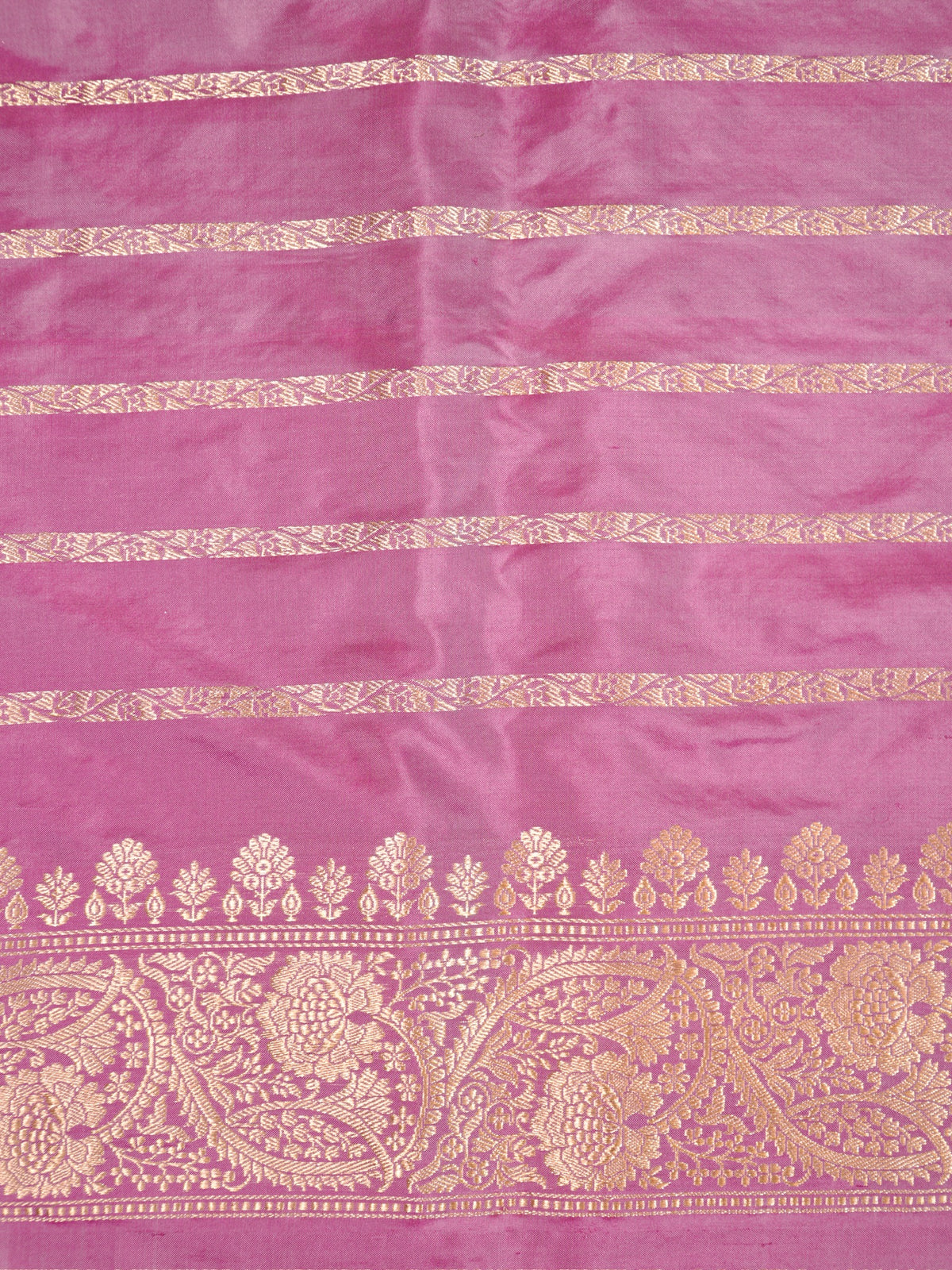 Mauve Pure Katan Silk Border Banarasi handwoven Saree