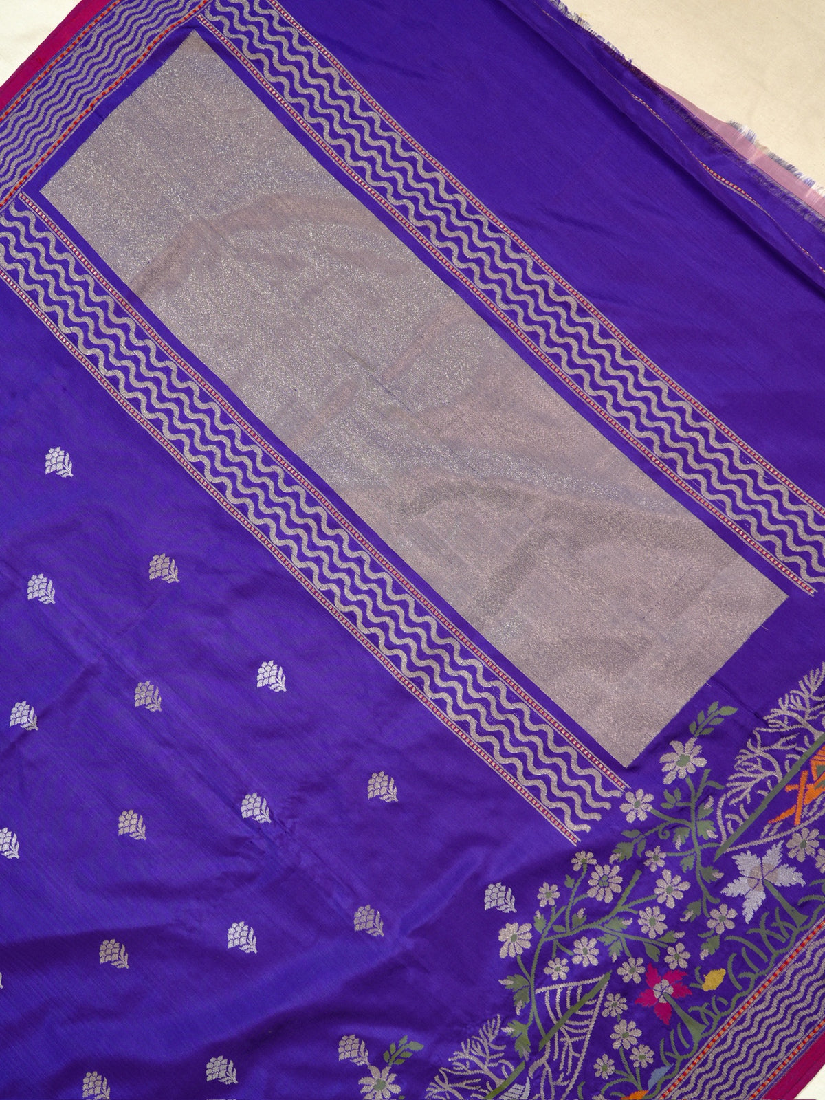 Purple Pure Ektara Silk Border Banarasi handwoven Saree