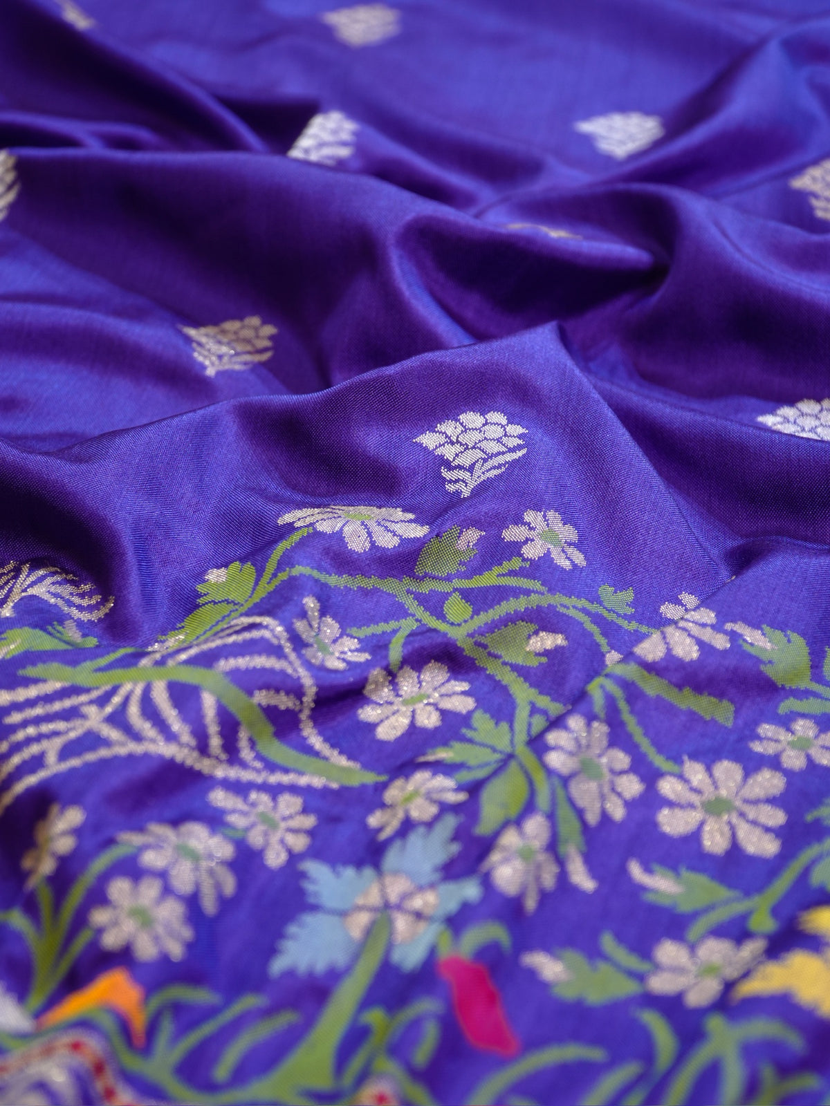 Purple Pure Ektara Silk Border Banarasi handwoven Saree