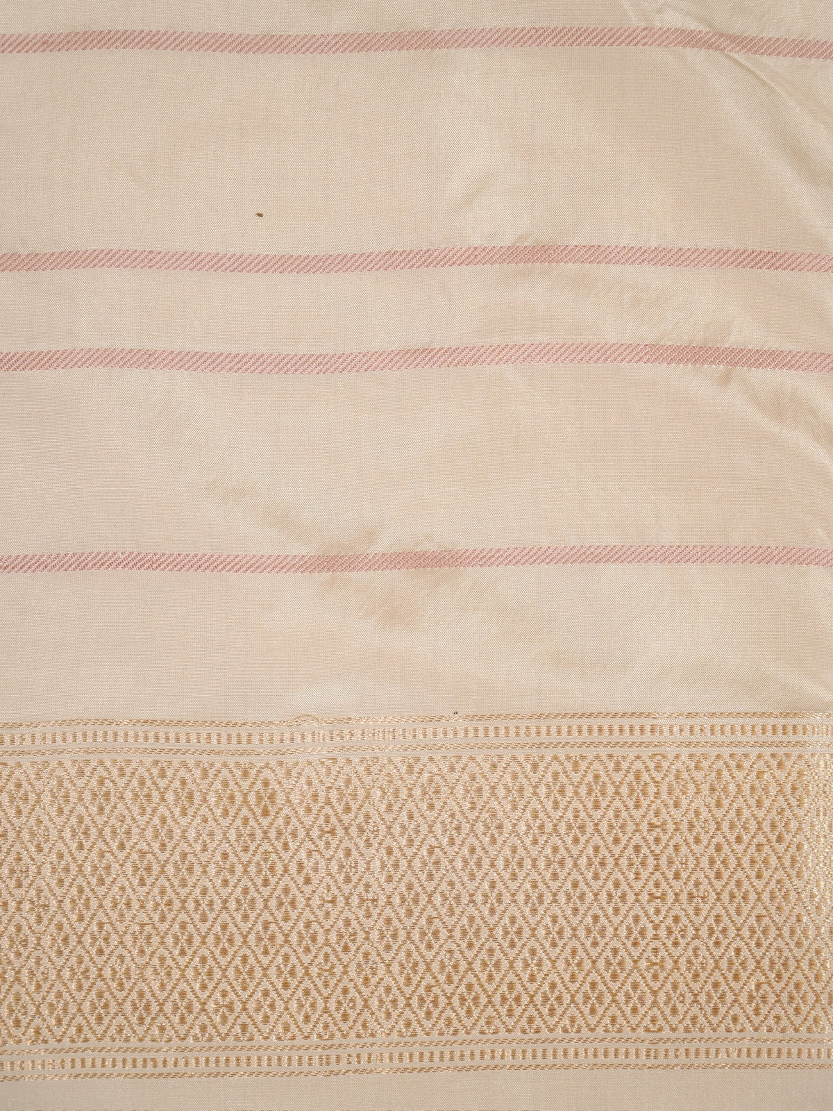 Ivory Pure Katan Silk Border Banarasi handwoven Saree
