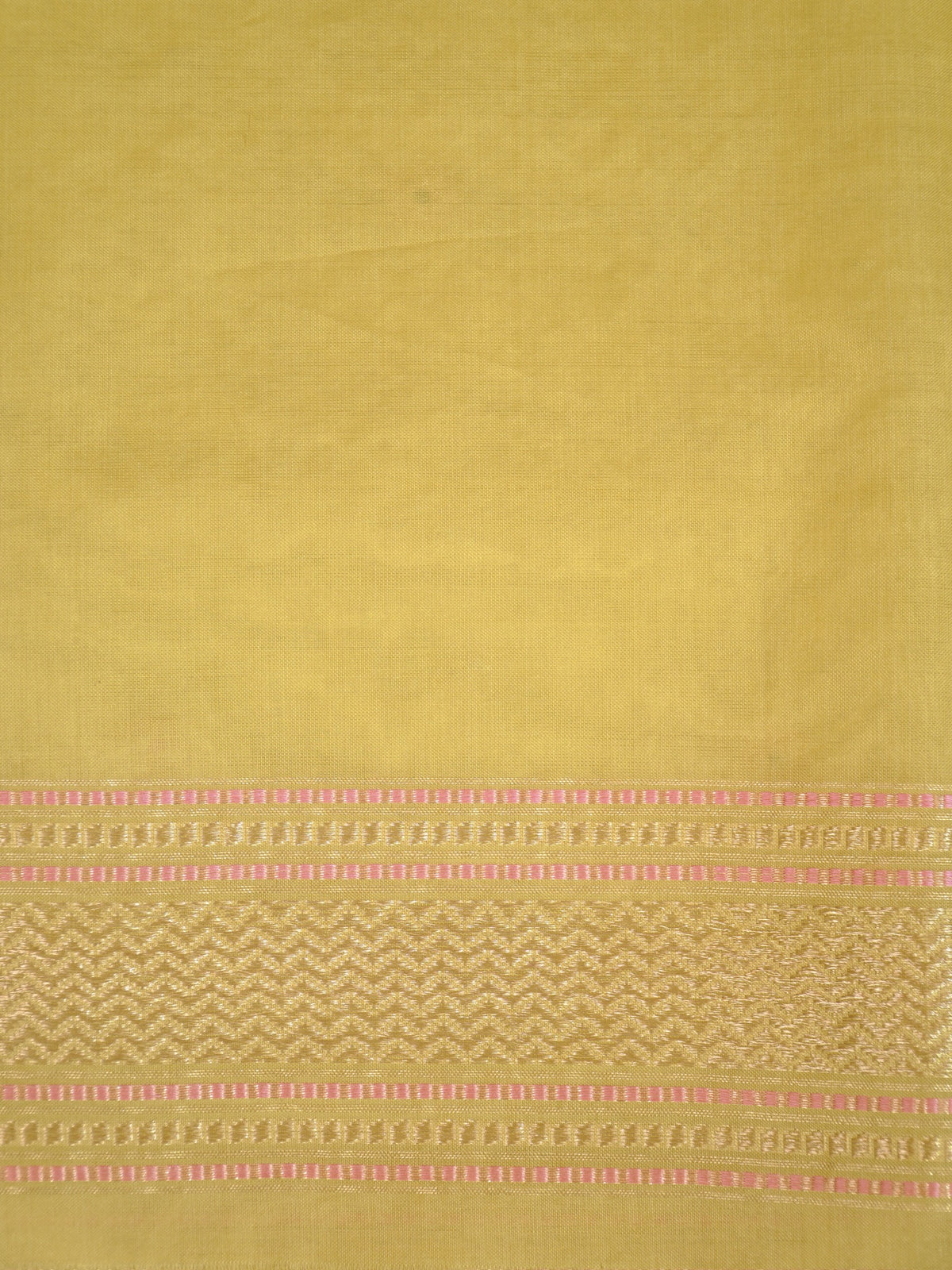 Pure Kora Silk Jamdani Saree in Yellow With Skrt Border Handwoven Saree