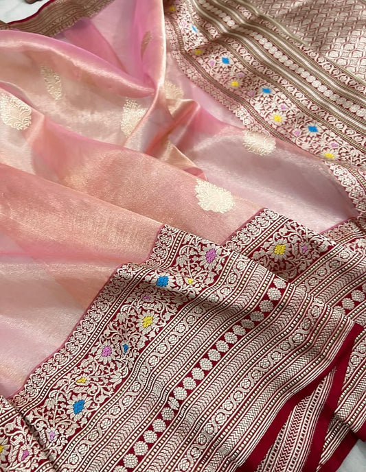 Pure Banarasi Jogan Tissue Silk Handloom Saree