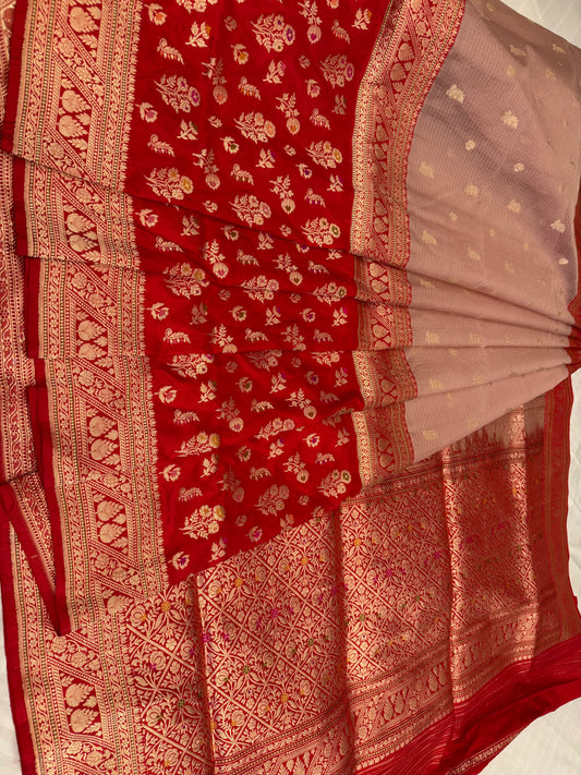 Half-Half katan silk & kora silk kaduwa Jall jangla