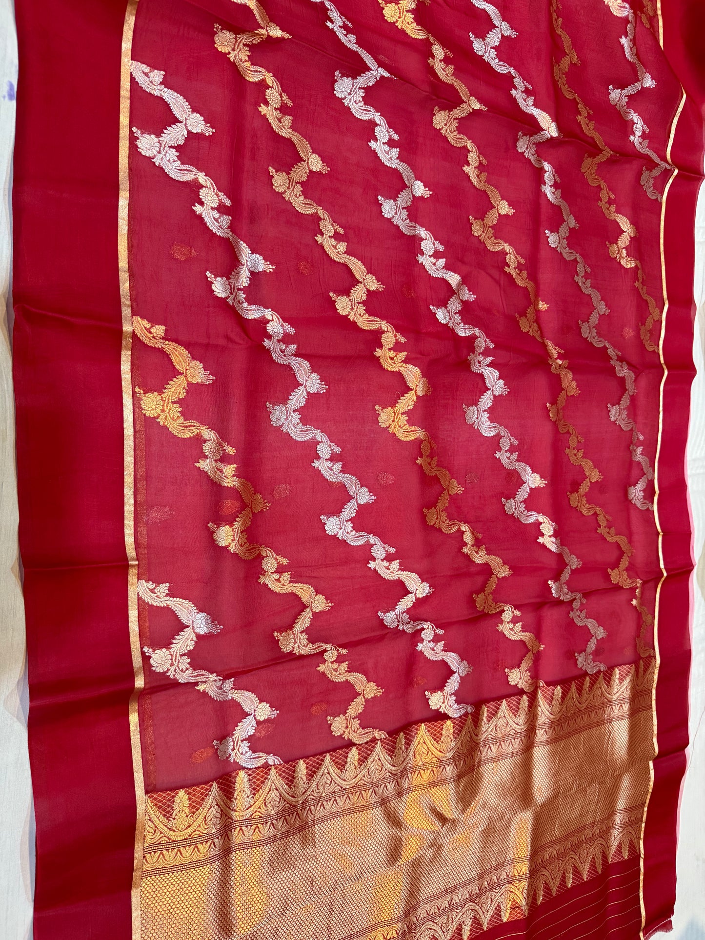 Pure Banarasi Kora Silk Handloom Saree