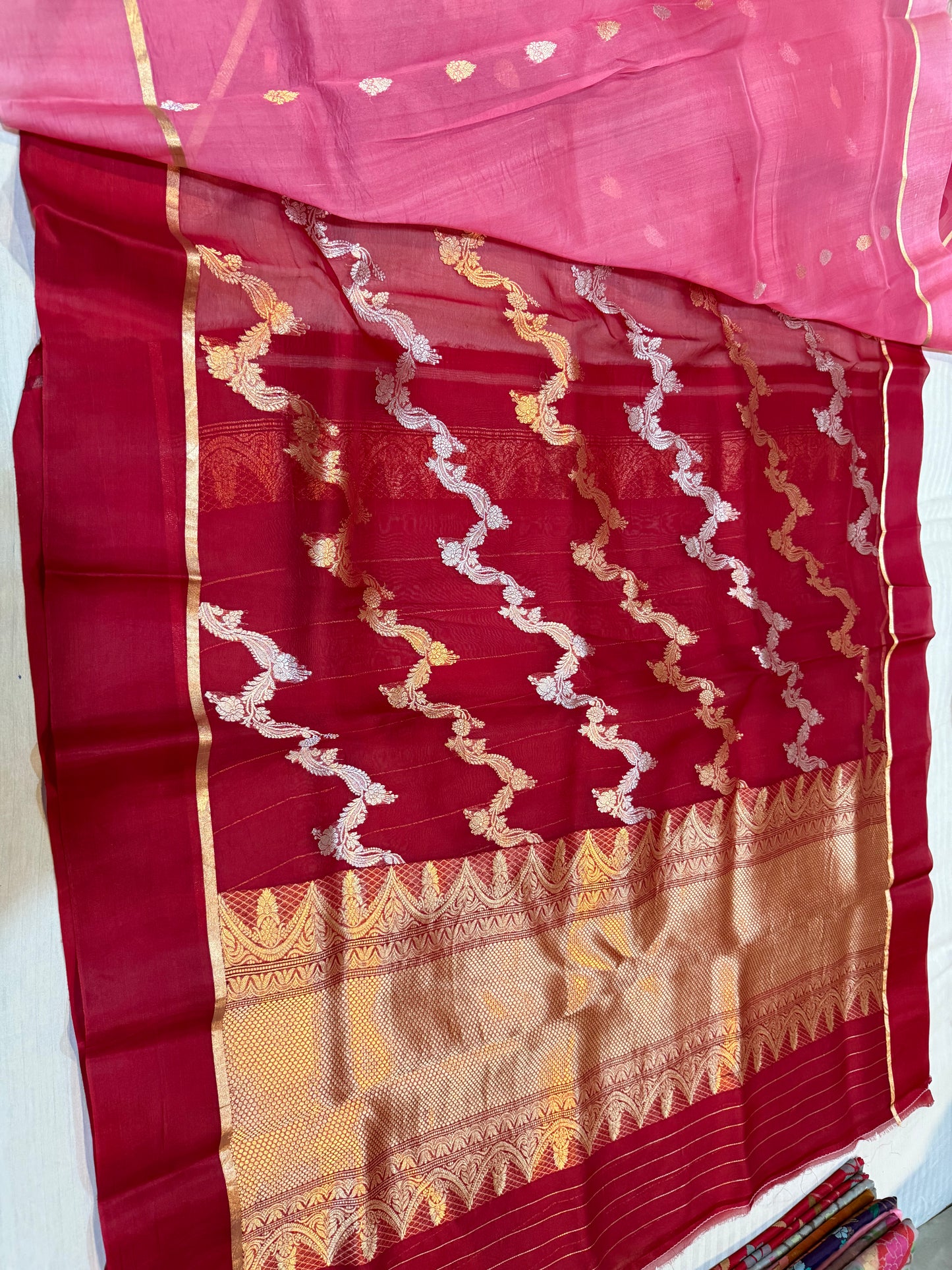 Pure Banarasi Kora Silk Handloom Saree