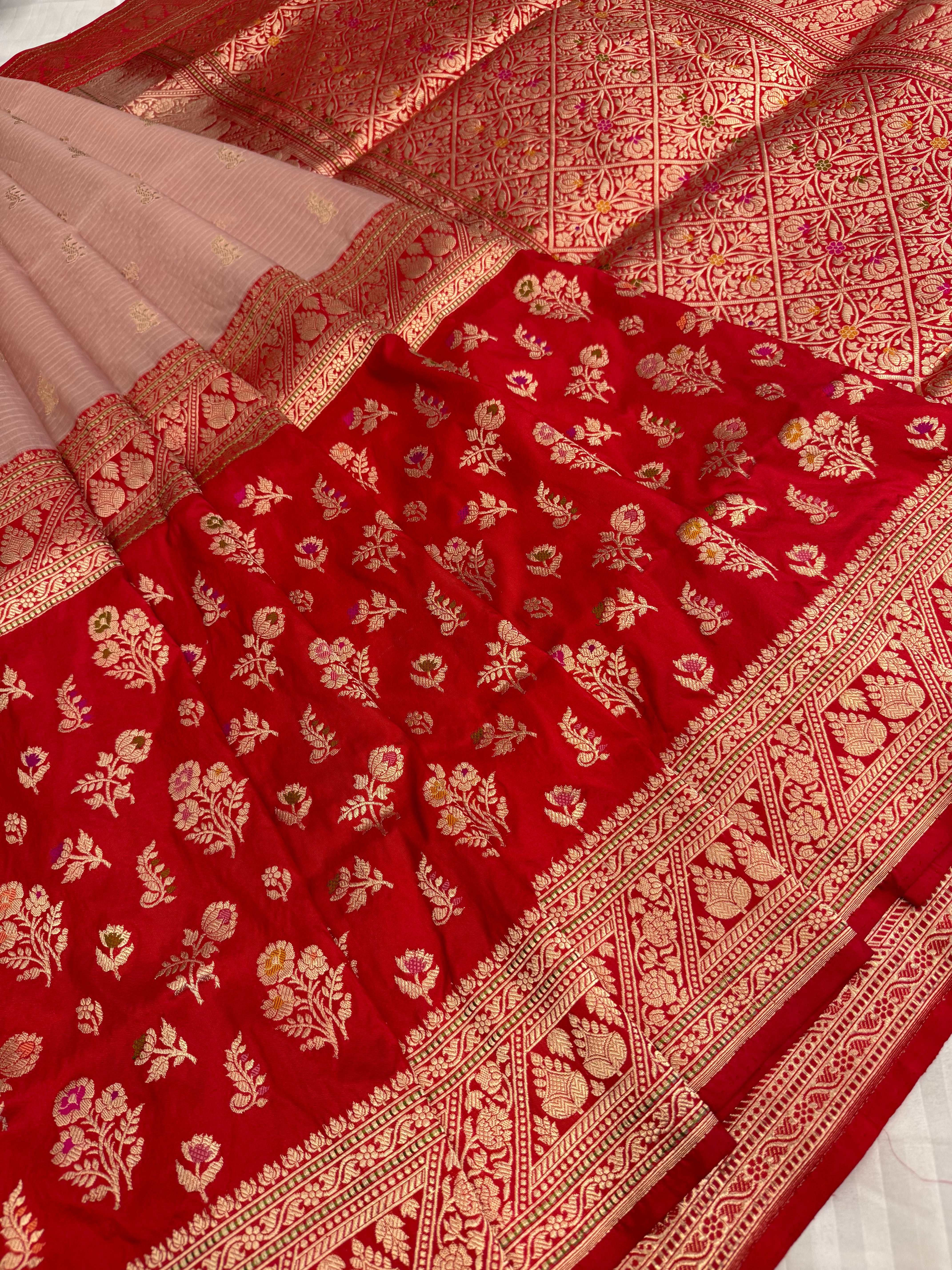 Half-Half katan silk & kora silk kaduwa Jall jangla