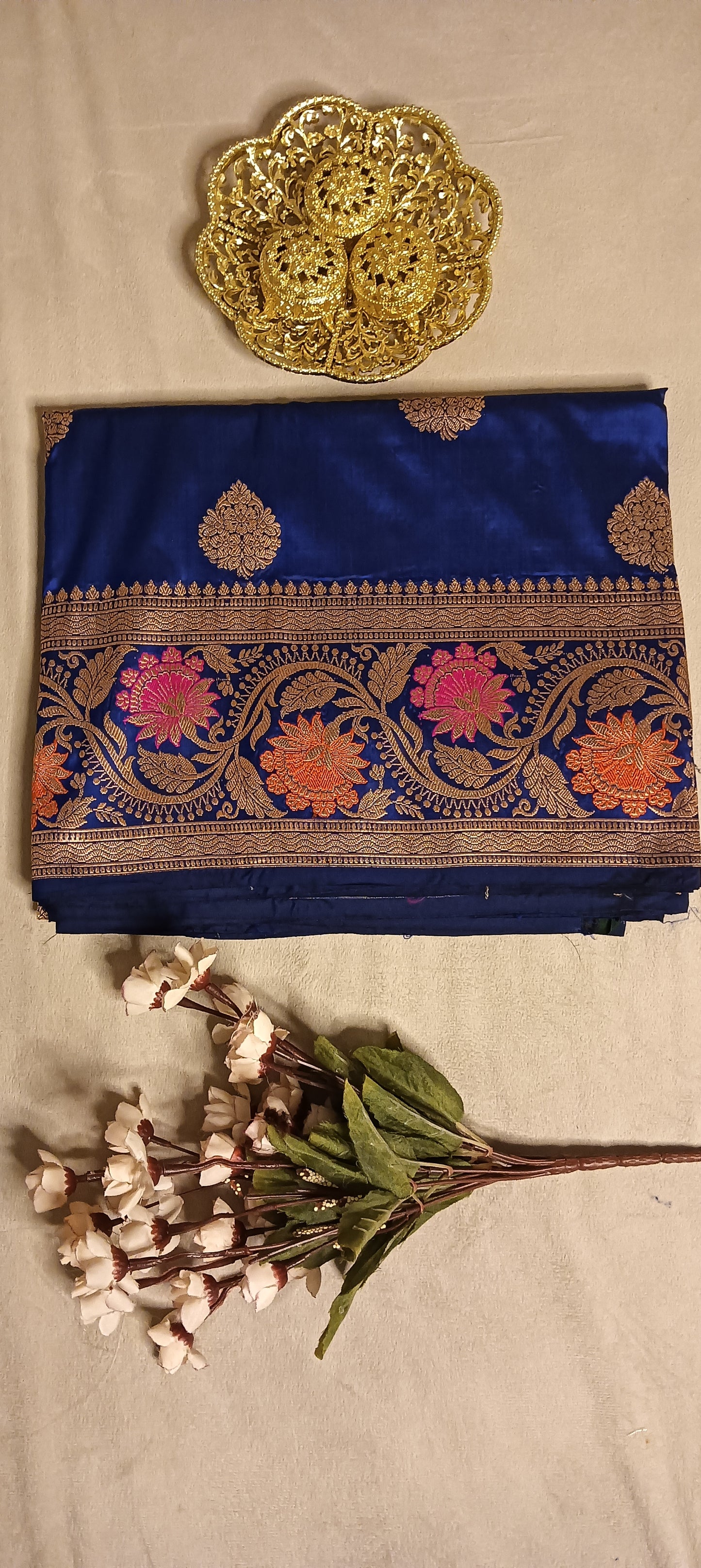 Royal Blue Pure Banarasi Puna Silk Saree