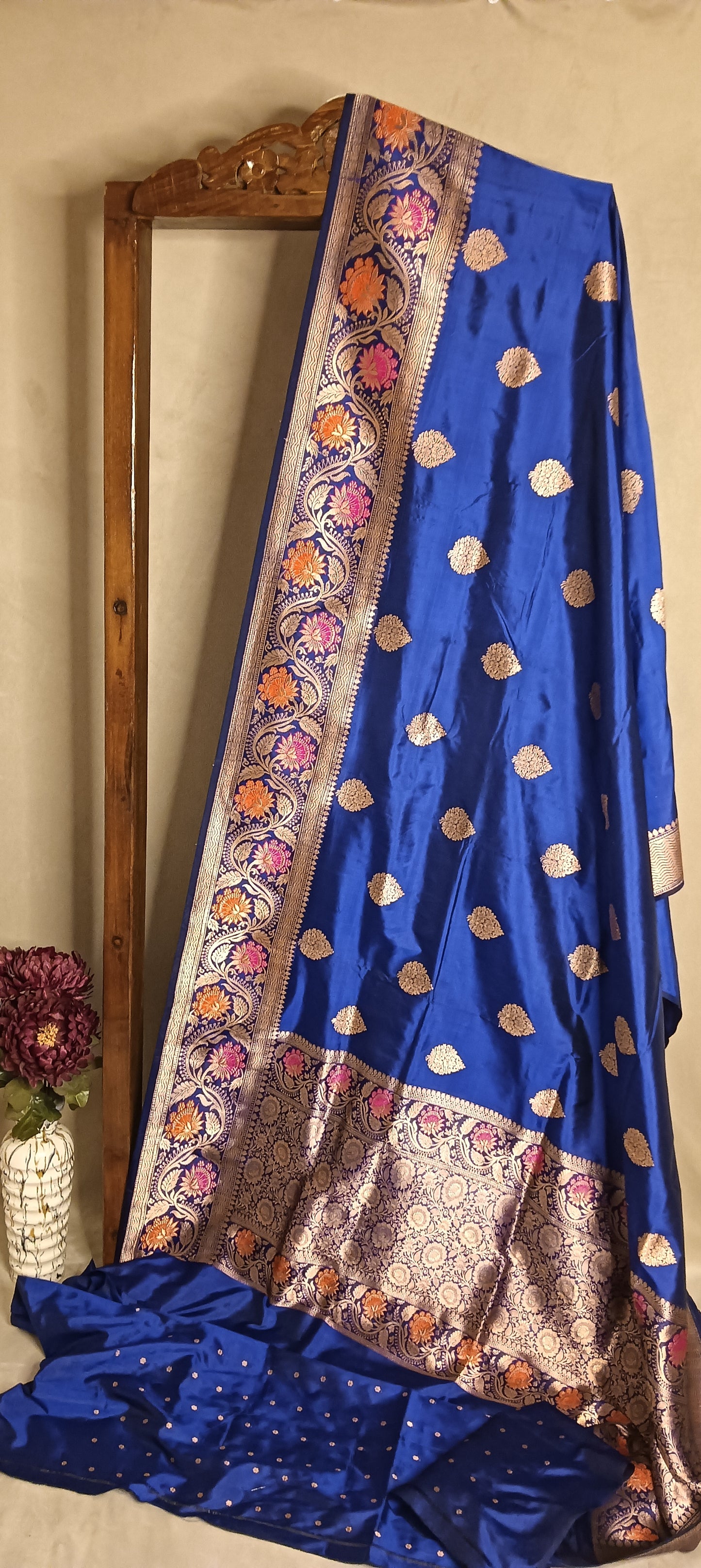 Royal Blue Pure Banarasi Puna Silk Saree