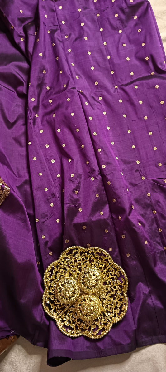 Magenta Pink Pure Banarasi Puna Silk Saree