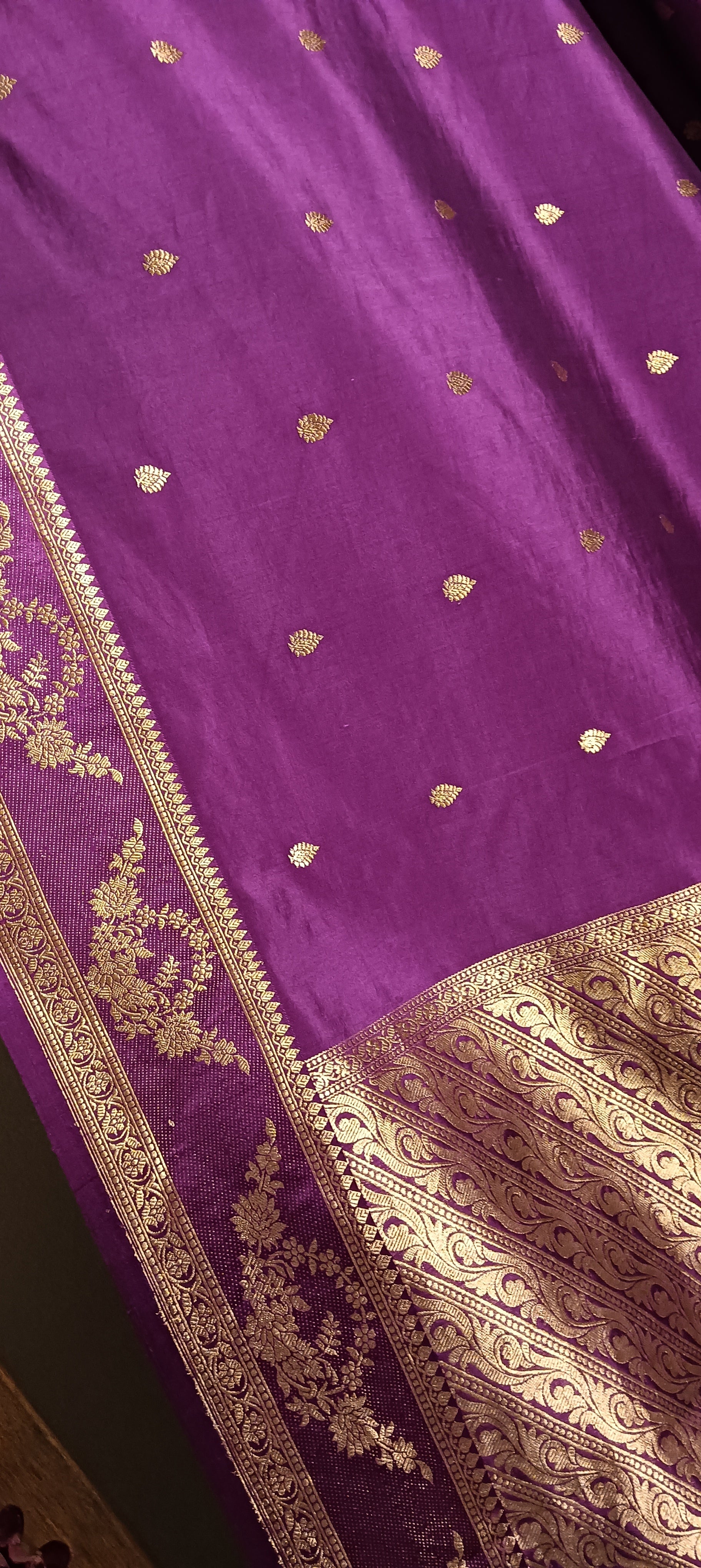 Magenta Pink Pure Banarasi Puna Silk Saree