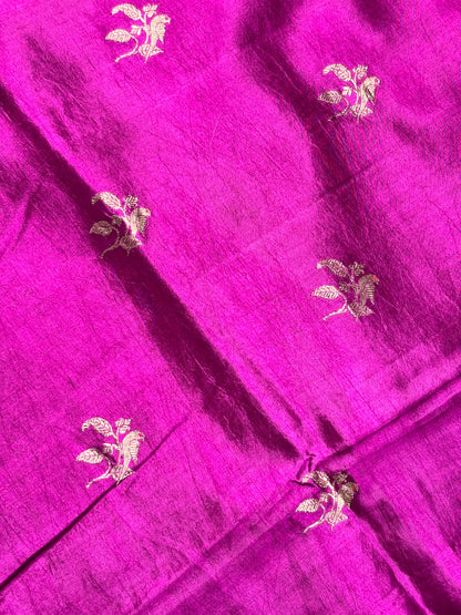 Rani Wine Purple Banarasi Pure Puna Silk Saree