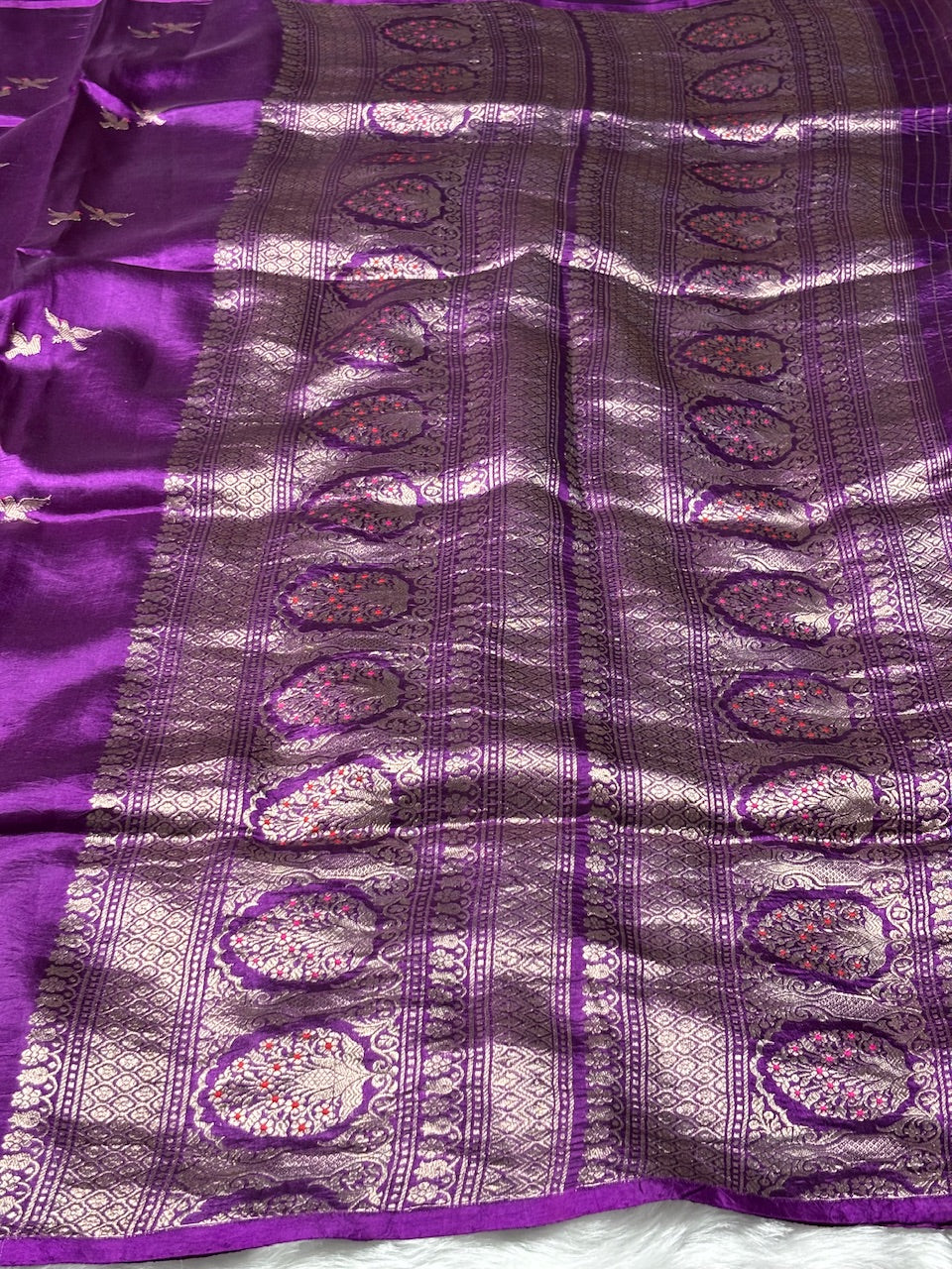 Royal Jamun Glow Banarasi Pure Soft Silk Banarasi Saree