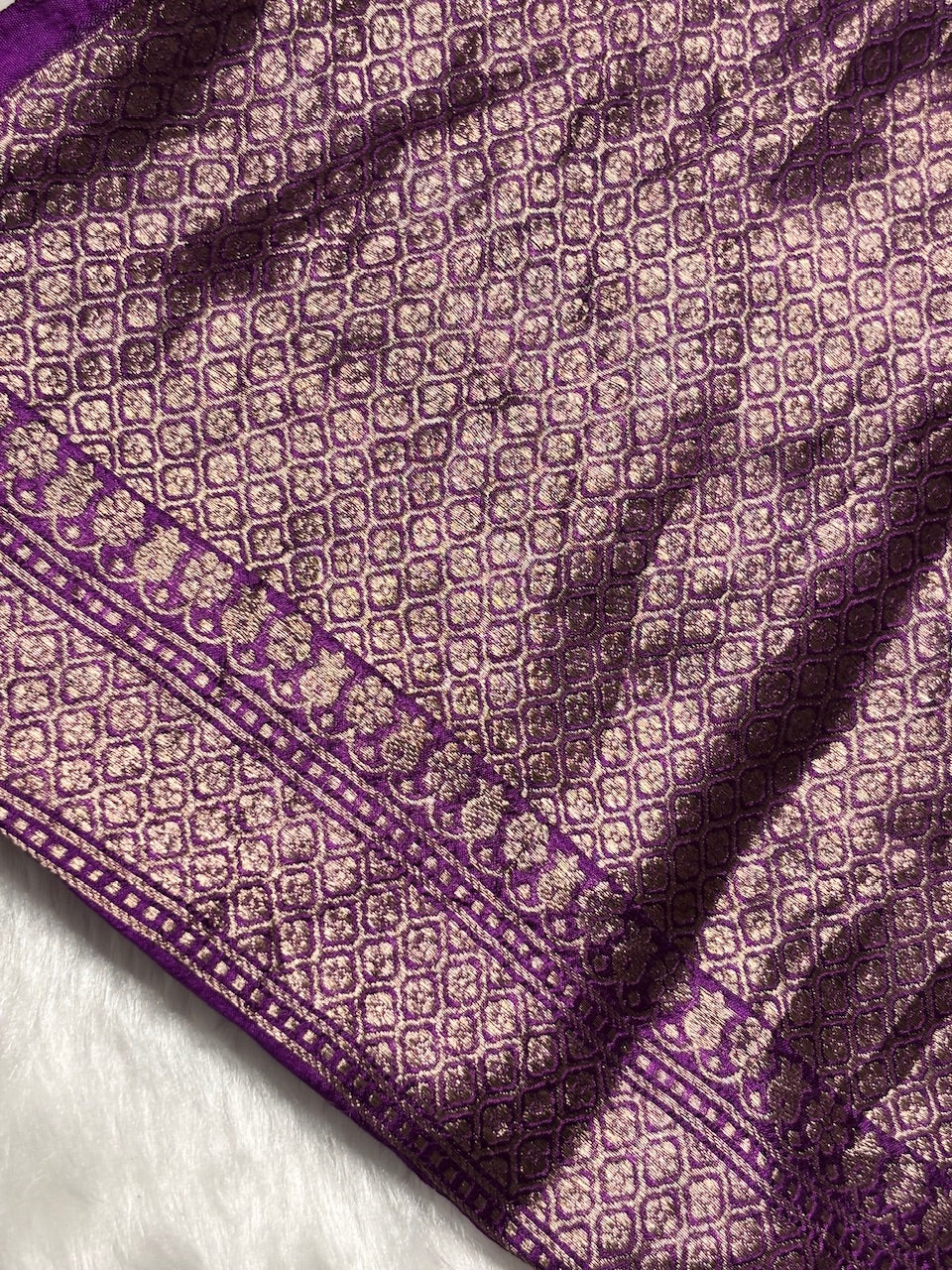 Royal Jamun Glow Banarasi Pure Soft Silk Banarasi Saree