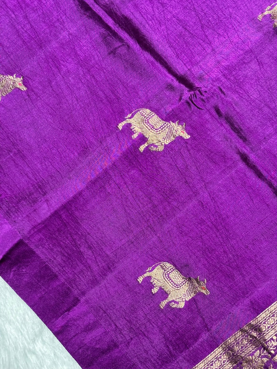 Magenta Orchid Banarasi Pure Soft Silk Saree